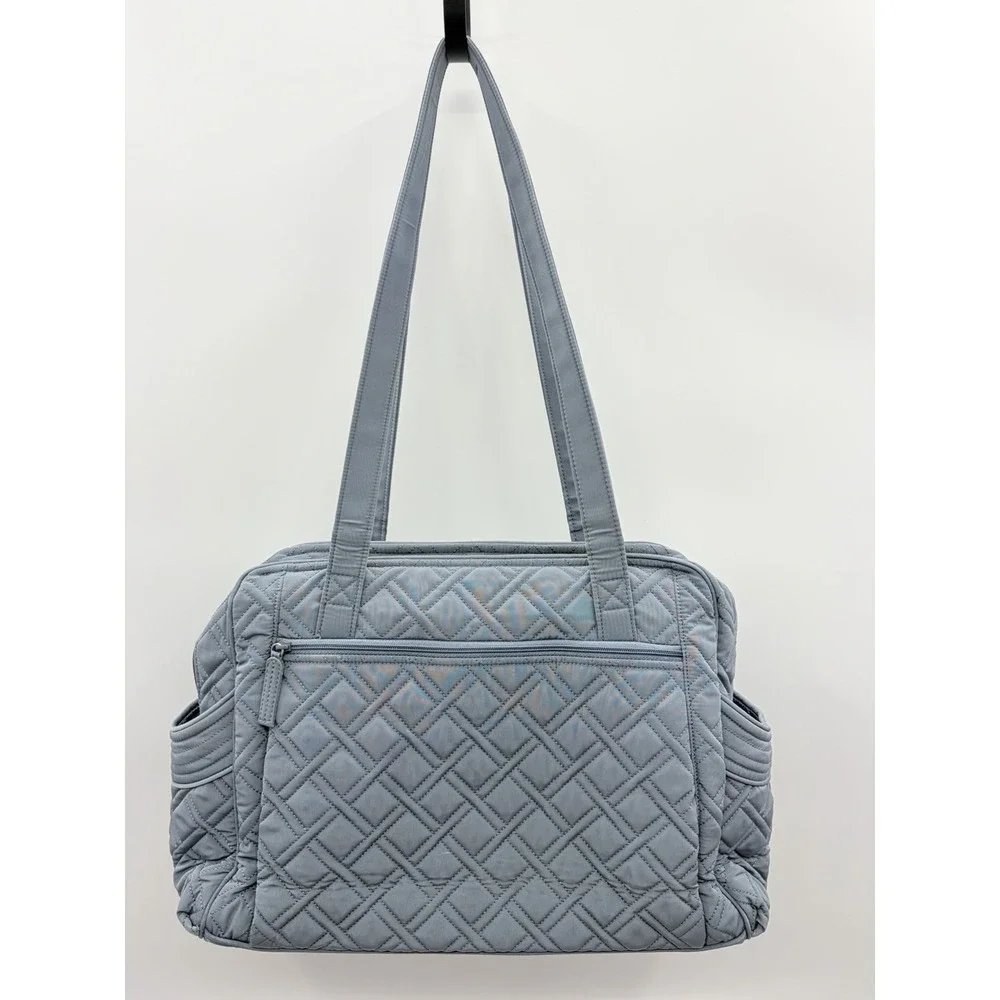 Vera Bradley Quilted Stroll Around Diaper Baby Shoulder Bag in Solid Gray $165